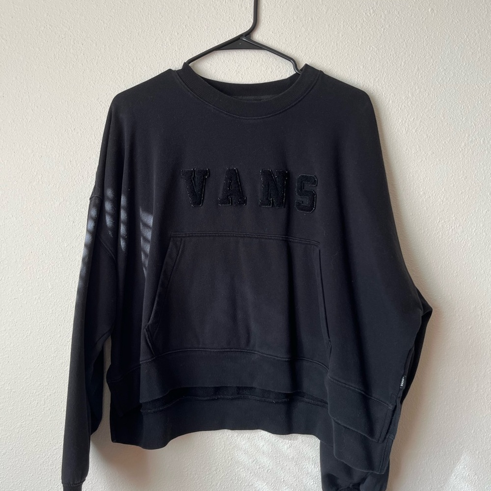 Vans Black Cropped Crewneck Sweater